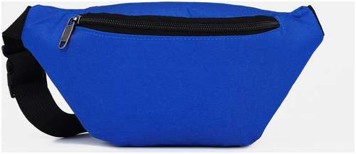 Поясная сумка на молнии, наружный карман, цвет синий 103193916