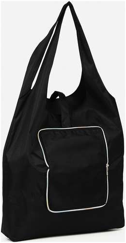 Сумка хозяйственная на кнопке, складная, цвет черный / 103236380 - вид 2