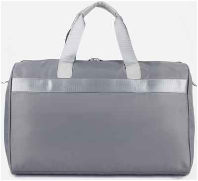 Сумка дорожная на молнии, наружный карман, длинный ремень, держатель для чемодана, цвет серый / 10395676 - вид 2