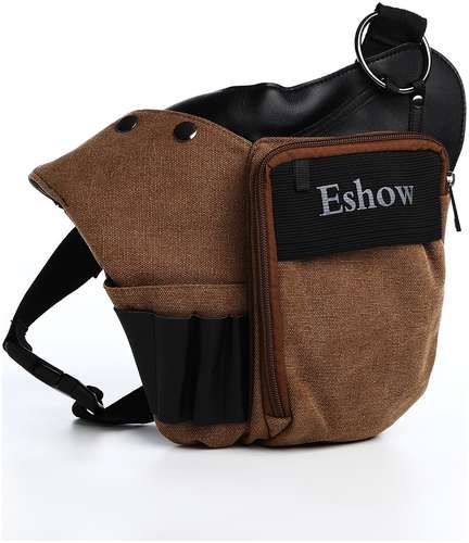 Поясная сумка на молнии, 3 наружных кармана, зацеп на бедро, цвет коричневый / 103157141 - вид 2