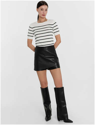 Шорты-юбка женские кожаные черные Mark Formelle 103226817