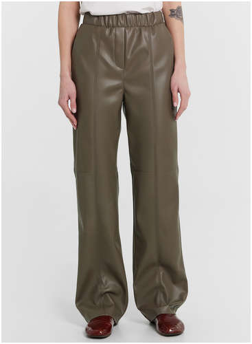 Брюки женские хаки кожаные Mark Formelle / 103218974 - вид 2