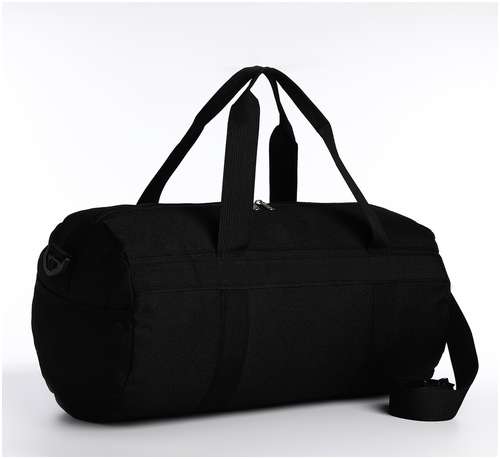 Сумка дорожная на молнии, наружный карман, держатель для чемодана, длинный ремень, цвет черный / 103156992