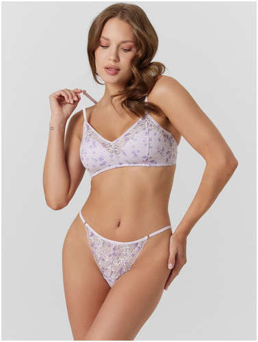 Бюстгальтер женский лавандовый с кружевом Mark Formelle / 103235845 - вид 2