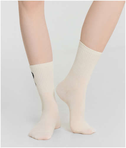 Носки женские кремовые с изображением микки мауса в наборе, 3 пары Mark Formelle / 103239459 - вид 2