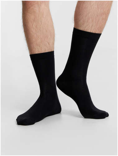 Носки мужские высокие черные с надписью Mark Formelle / 103232868 - вид 2