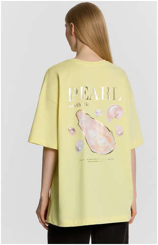 Футболка женская желтая с принтом Mark Formelle 103240845