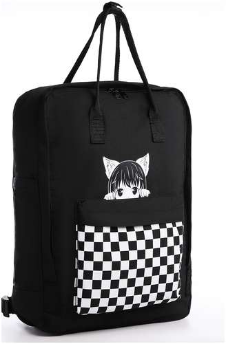 Рюкзак школьный текстильный anime girl, 38х27х13 см, цвет черный NAZAMOK 103164228