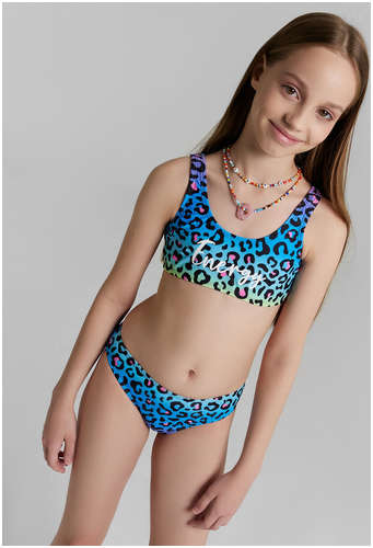 Купальник для девочек с анималистичным принтом и надписью Mark Formelle 103230311