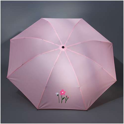 Зонт механический, 8 спиц, d=95, розовый минимализм / 103136972 - вид 2
