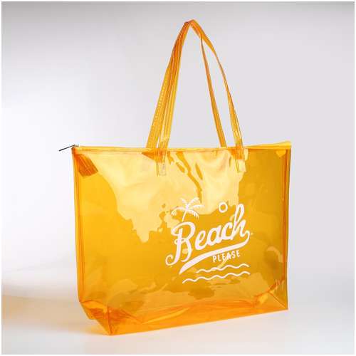Сумка женская пляжная beach please, 50х35х11 см, оранжевый цвет NAZAMOK / 103165332