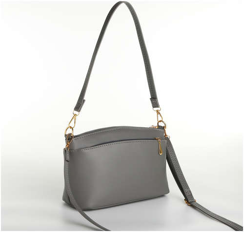 Сумка женская на молнии, цвет серый / 103179463 - вид 2