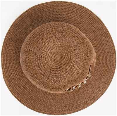 Шляпа женская с цепочкой minaku цвет коричневый, размер 56-58 / 10381051 - вид 2