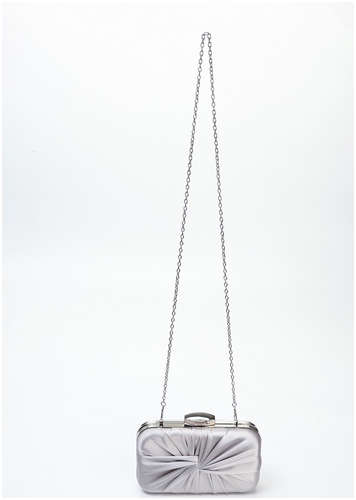 Сумка женская на фермуаре, цвет серебряный 103219398
