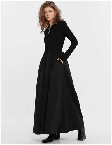 Платье женское черное из хлопка и вискозы Mark Formelle / 103209672 - вид 2