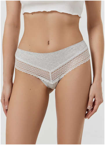 Трусы слипы женские с кружевом серые Mark Formelle / 103233203 - вид 2