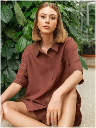 Блузка женская в коричневом оттенке Mark Formelle / 103166851