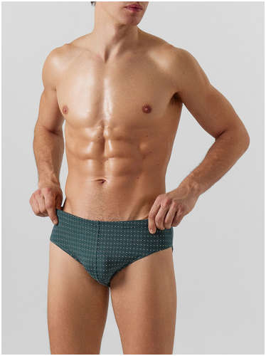 Трусы плавки мужские зеленые с принтом Mark Formelle / 103233905 - вид 2