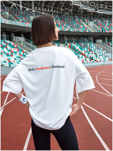 Футболка женская белая с принтом и надписью Mark Formelle 103235350