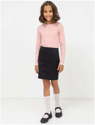 Зауженная юбка-карандаш черного цвета в тонкую полоску для девочек Mark Formelle 103171941