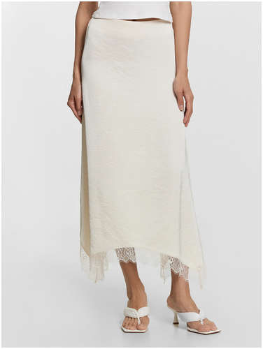 Юбка mark formelle x ольга бузова кремовая с кружевными деталями / 103235686 - вид 2