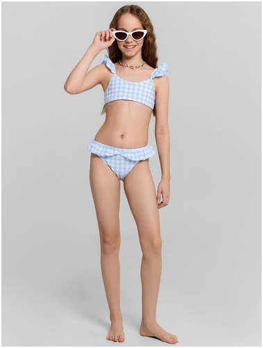 Купальник для девочек голубой в клетку Mark Formelle / 103234347 - вид 2