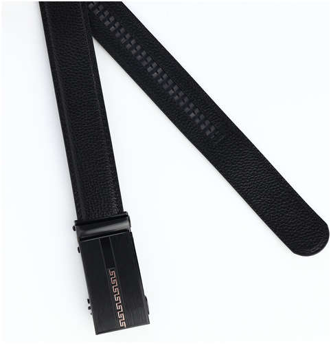 Ремень мужской, ширина 3,5 см, пряжка автомат, цвет черный / 103202595 - вид 2