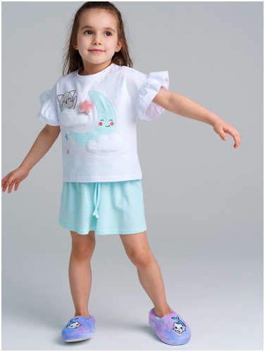 Комплект трикотажный фуфайка футболка шорты пижама пояс PLAYTODAY / 103188766