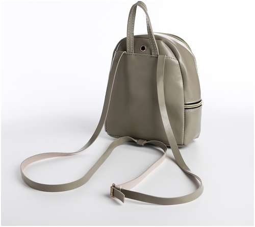 Мини-рюкзак из искусственной кожи на молнии, цвет серый / 103156058 - вид 2