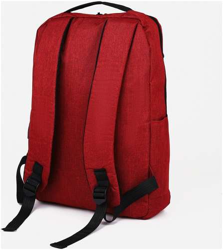 Рюкзак мужской на молнии, 4 наружных кармана, с usb, цвет бордовый / 103142124 - вид 2