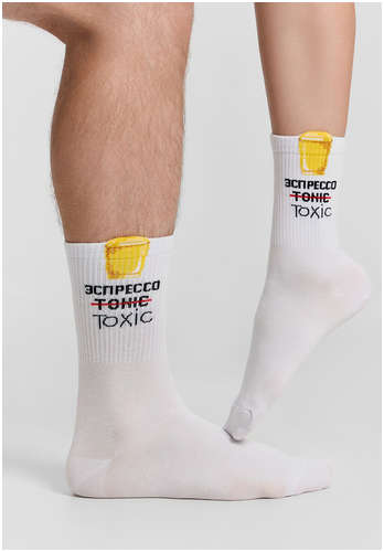 Носки унисекс белые с надписью Mark Formelle 103242058