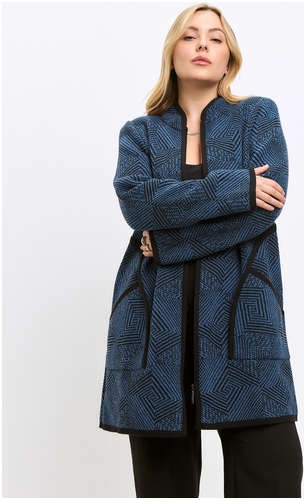 Кардиган на молнии удлиненный вязаный Pollen / 103202850 - вид 2