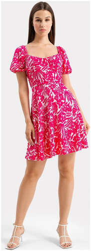 Платье женское ярко-розовое с принтом в виде цветов Mark Formelle 103166651