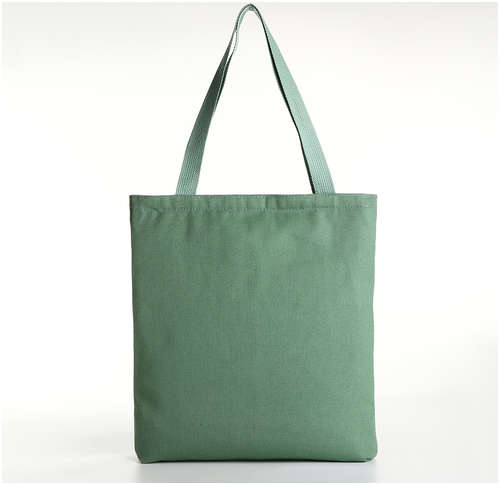 Сумка-шопер на молнии, из текстиля, цвет зеленый / 103176542 - вид 2