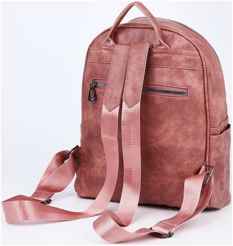 Рюкзак женский из искусственной кожи на молнии, 1 карман, цвет розовый / 103136950 - вид 2