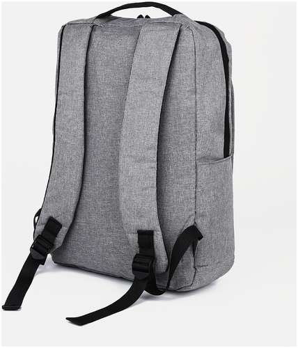 Рюкзак мужской на молнии, 4 наружных кармана, с usb, цвет серый / 103142144 - вид 2