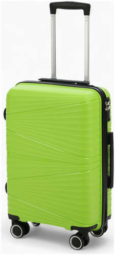 Чемодан на колесах маленький 44 л (s), на молнии, кодовый замок, 4 колеса, зеленый 103242017
