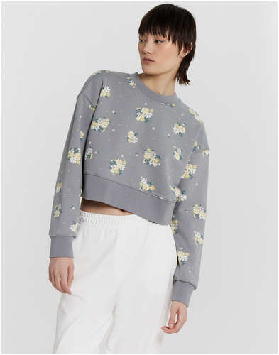 Свитшот женский серый с цветочным принтом Mark Formelle / 103230689 - вид 2