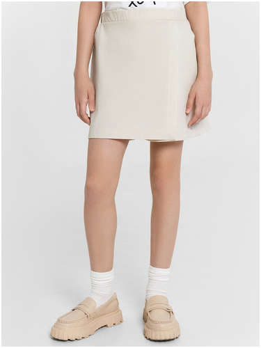 Шорты-юбка для девочек бежевые Mark Formelle / 103234345 - вид 2