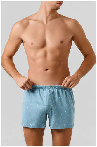 Трусы шорты мужские голубые с принтом Mark Formelle / 103239378 - вид 2