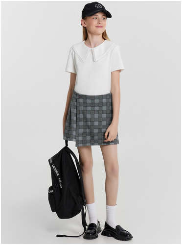 Шорты юбка для девочек серые в клетку Mark Formelle 103236312