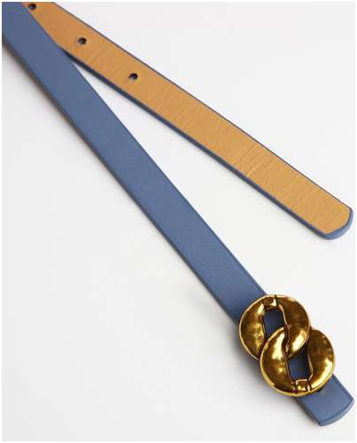 Ремень женский, ширина 1.4 см, пряжка металл, цвет серо-голубой / 103157098 - вид 2