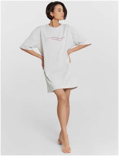 Туника домашняя mark formelle x ольга бузова серая с надписью / 103232774 - вид 2