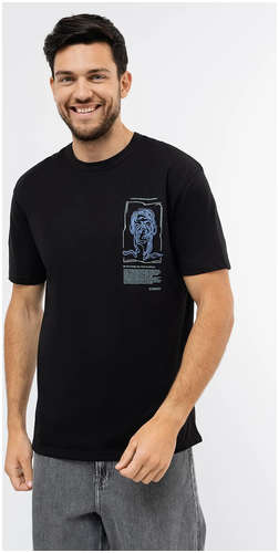 Черная хлопковая футболка с принтом Mark Formelle 103168625