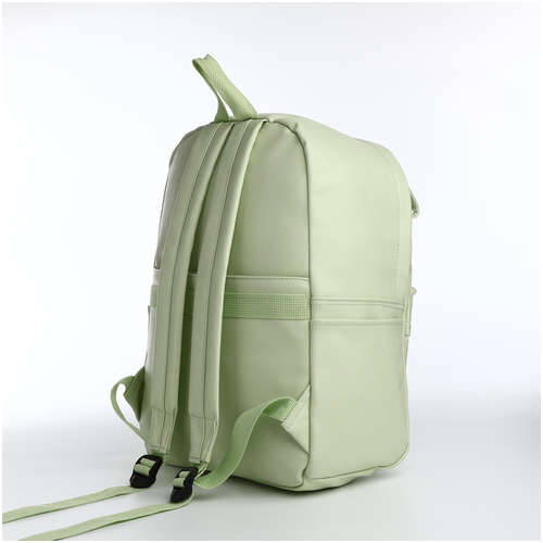 Рюкзак молодежный на молнии, 4 кармана, цвет зеленый / 103179362 - вид 2
