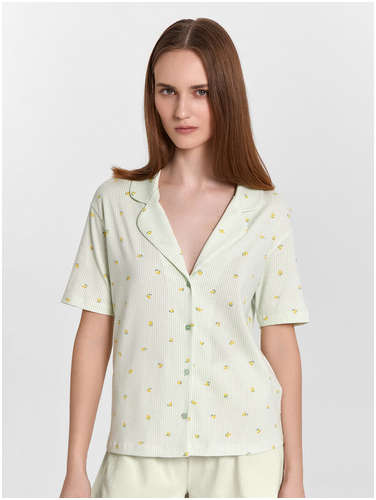 Рубашка женская салатовая в полоску Mark Formelle / 103230318 - вид 2
