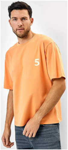 Футболка мужская в оранжевом цвете с печатью Mark Formelle 103168312