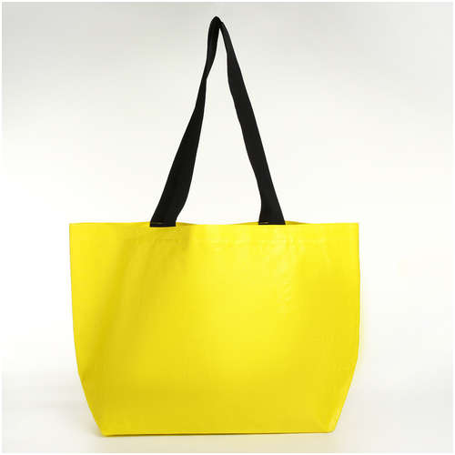 Сумка хозяйственная без застежки, цвет желтый / 103202247 - вид 2
