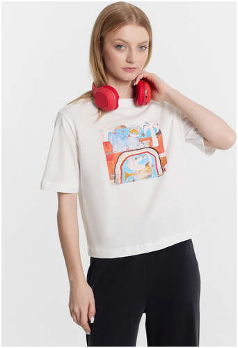 Футболка женская белая с принтом Mark Formelle 103226865