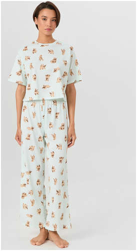 Комплект домашний женский зеленый с собачками Mark Formelle 103242142